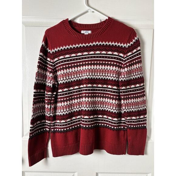 Croft & Barrow Red, Black, White Dad Sweater M - Picture 1 of 5